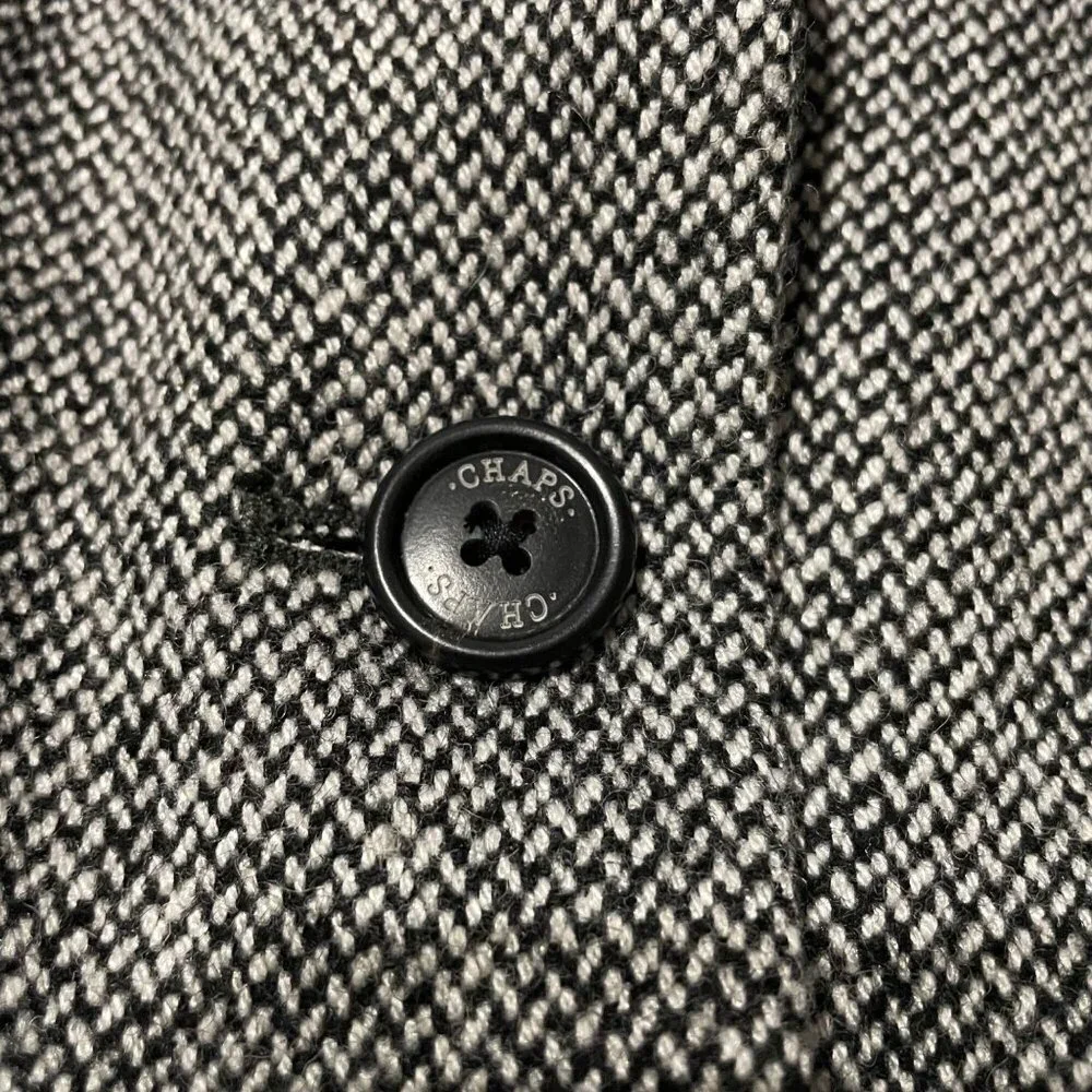 Chaps Womens Wool & Velvet Blazer Gray Tweed Size 8 Equestrian Classic Old Money - Picture 5 of 8